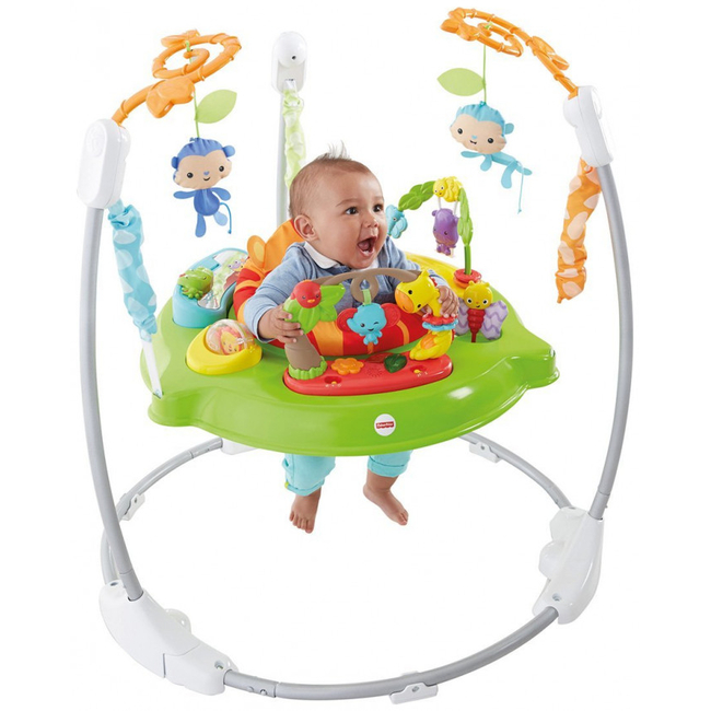 Fisher Price Roaring Rainforest Jumperoo CHM91 - Βοήθημα Στήριξης Τραμπολίνο - Green