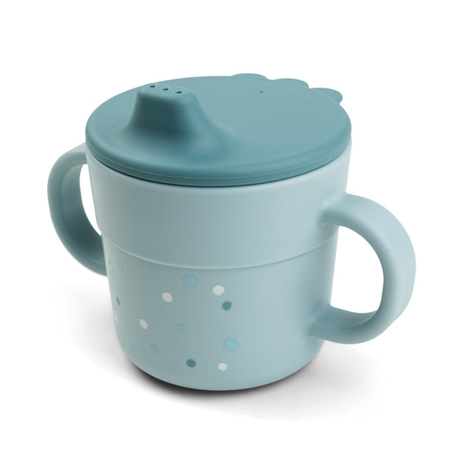 Done By Deer MUG WITH MOUTH happy dots Blue 215 ml