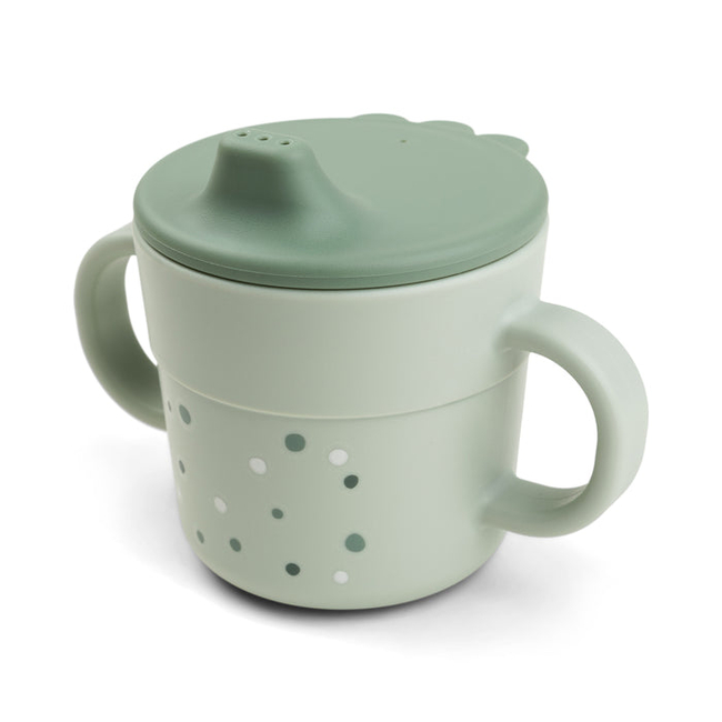 Done By Deer MUG WITH MOUTH happy dots Green 215 ml