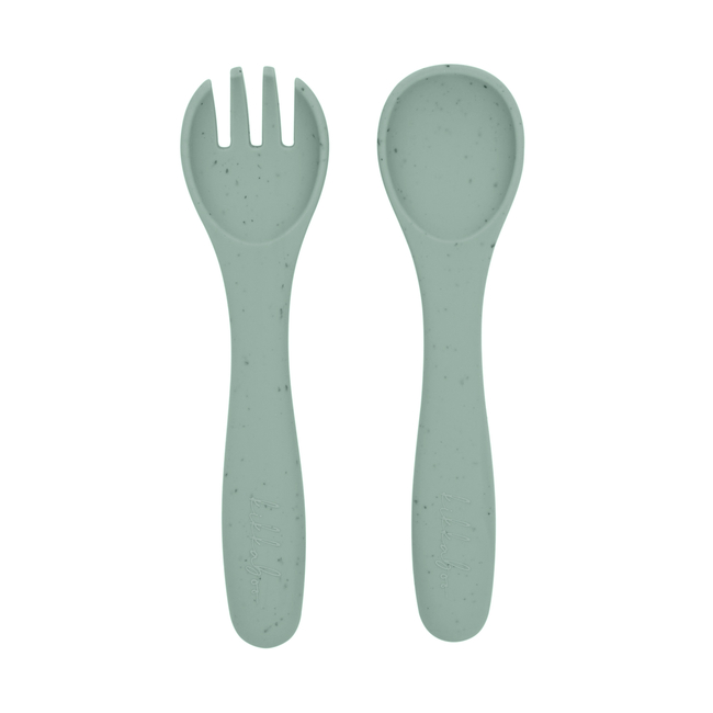 Kikka Boo Σετ πιρουνιών και κουταλιών Platinum Silicone Sage 31302050014