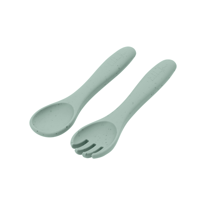 Kikka Boo Σετ πιρουνιών και κουταλιών Platinum Silicone Sage 31302050014