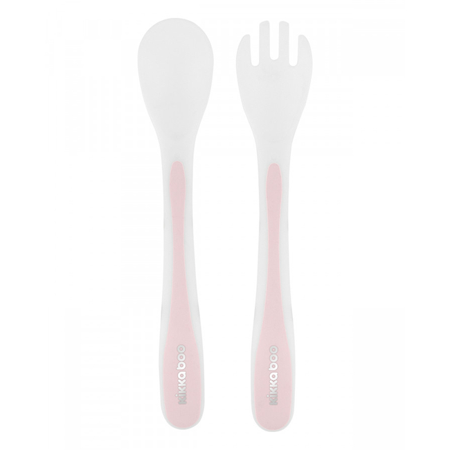Kikka boo Spoon and fork set PP Pink (31302040099)