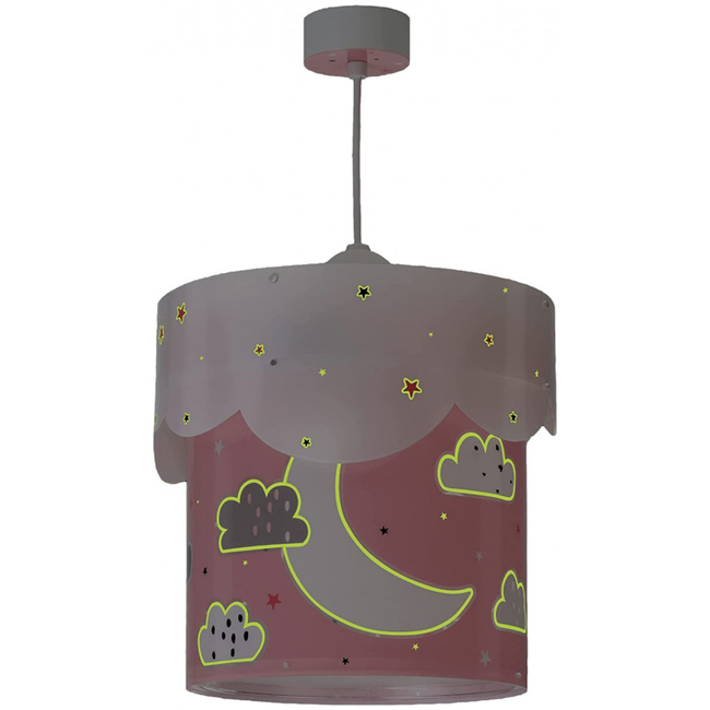 Φωτιστικό Οροφής Για Παιδικό Δωμάτιο Dalber Moon Stars Pink 61232S