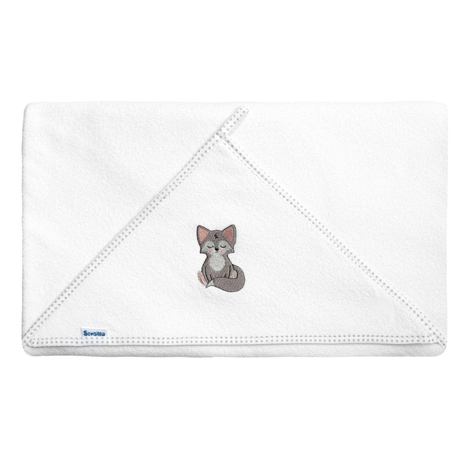 Sensillo Hooded Bath Towel 100x100 cm White Wolf 41652