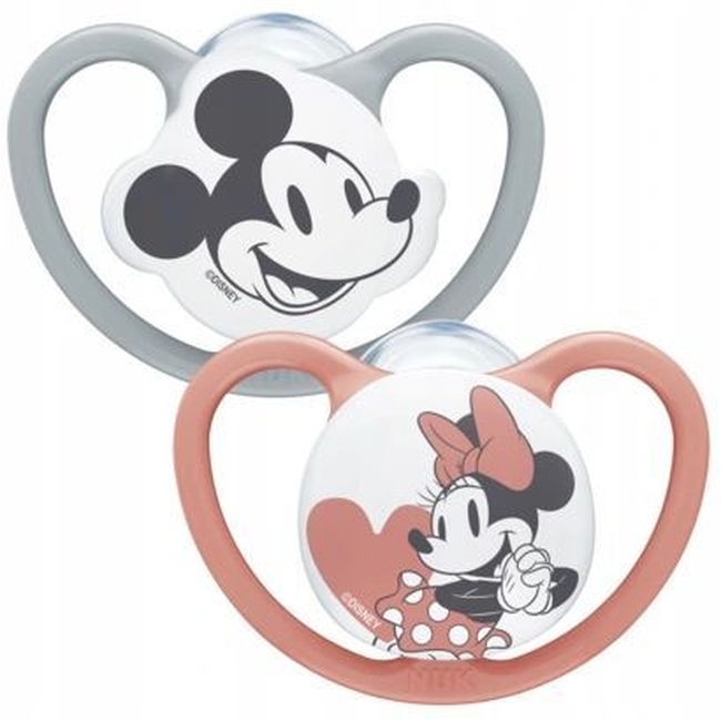 NUK Space Silicone Pacifiers 0-6m 2pcs Mickey Minnie