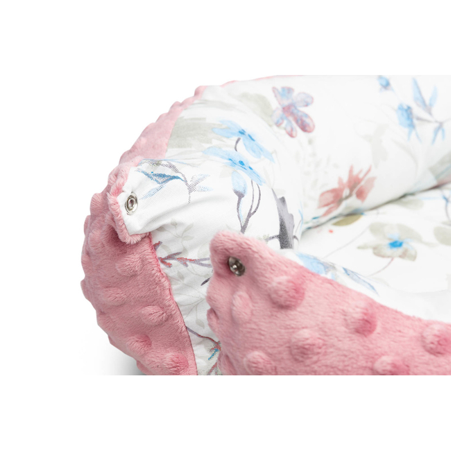 Sensillo Baby Nest Cocoon 70x30 cm Pink Leaves 22872