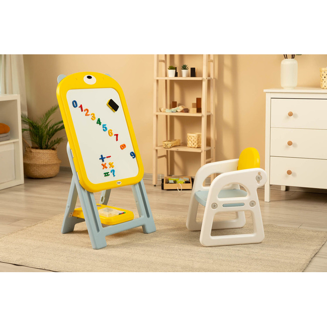 Caretero EDUCATIONAL DRAWING BOARD WITH CHAIR TED YELLOW TOYZ-1005