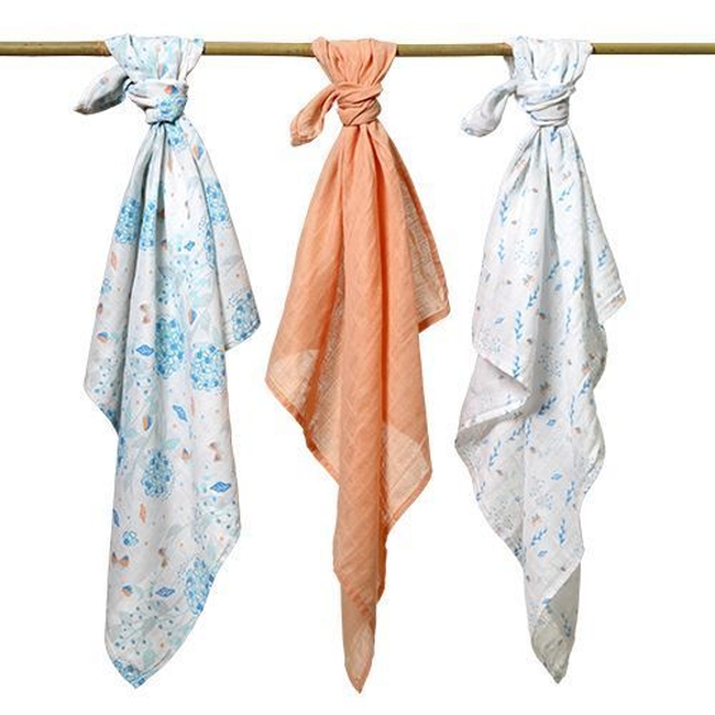 BabyOno 348/09 MUSLIN NAPPIES ORANGE 3 PCS 70x70cm