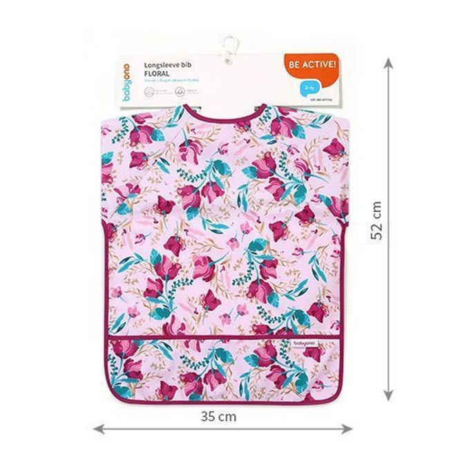 BabyOno 1477/01 Longsleeve bib FLORAL ONO-0195