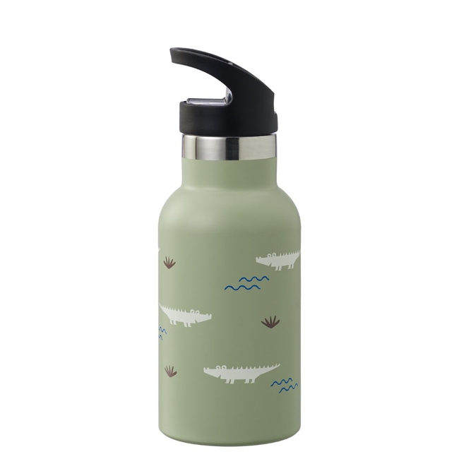 Fresk Thermos with double wall made of stainless steel and integrated straw 350ml - Crocodile FR-FD300-21