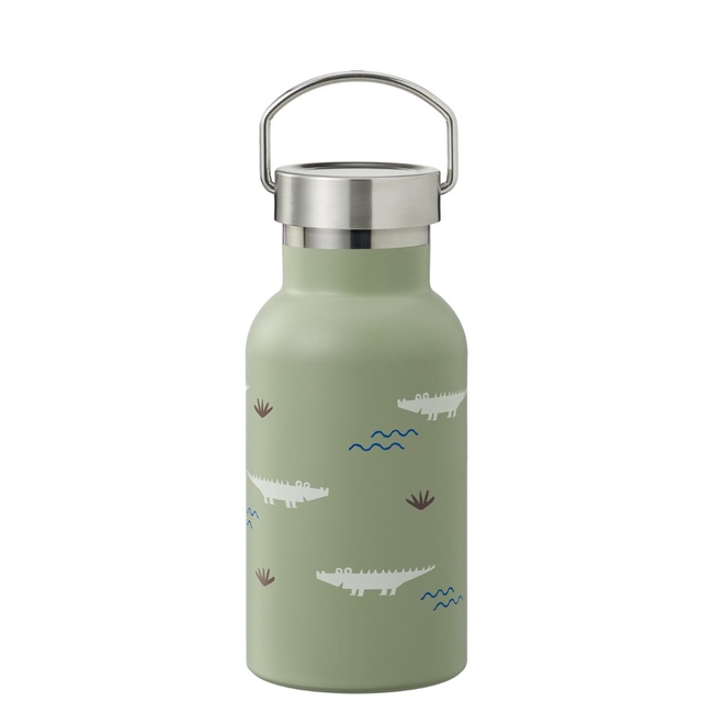 Fresk Thermos with double wall made of stainless steel and integrated straw 350ml - Crocodile FR-FD300-21