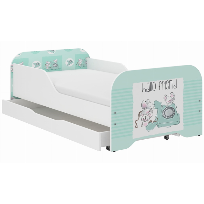 Toddler Children Kids Bed Including Mattress + Drawer 160x80cm - Friends
