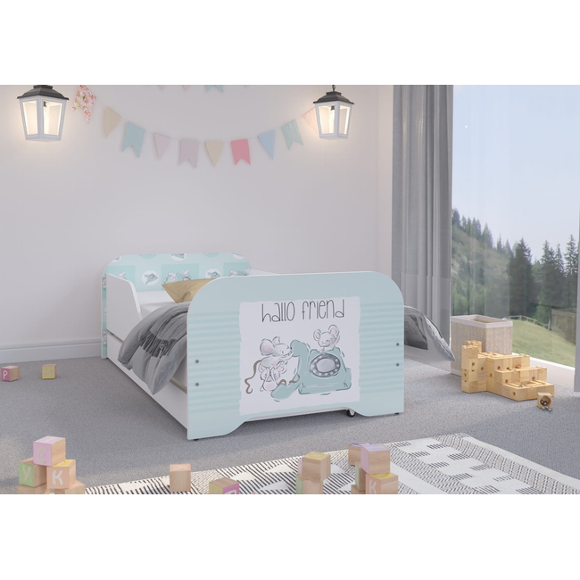 Toddler Children Kids Bed Including Mattress + Drawer 160x80cm - Friends
