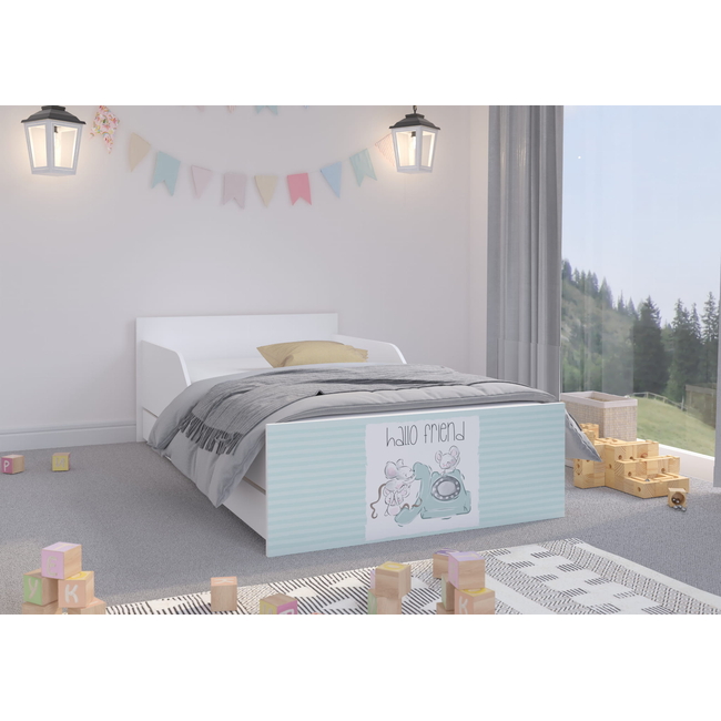 Pufi Children's Bed 90x180 cm with Drawer + Free Mattress - Friends