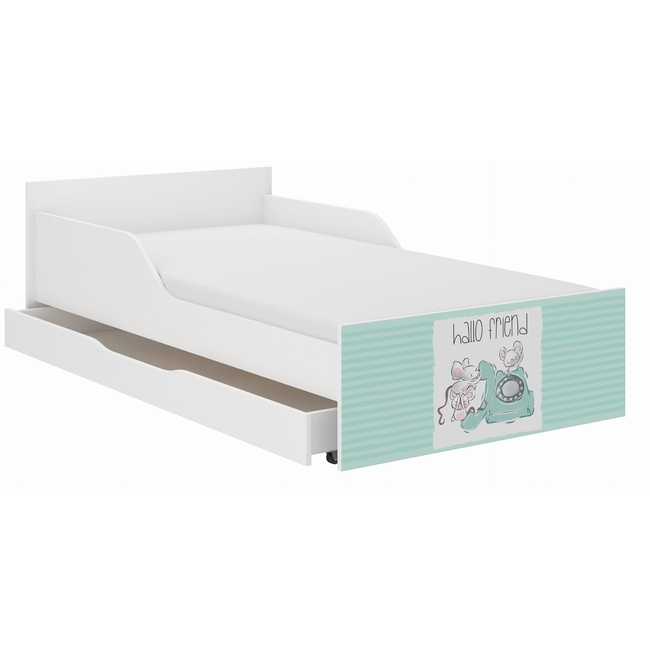 Pufi Children's Bed 90x180 cm with Drawer + Free Mattress - Friends