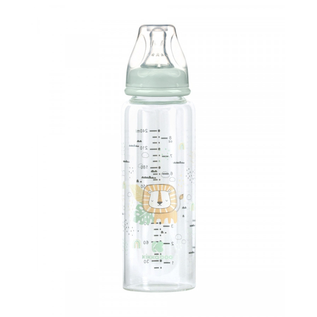 Kikka Boo Glass feeding bottle 240ml Savanna Mint (31302020118)