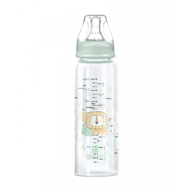Kikka Boo Γυάλινο μπιμπερό 240ml Savanna Mint (31302020118)