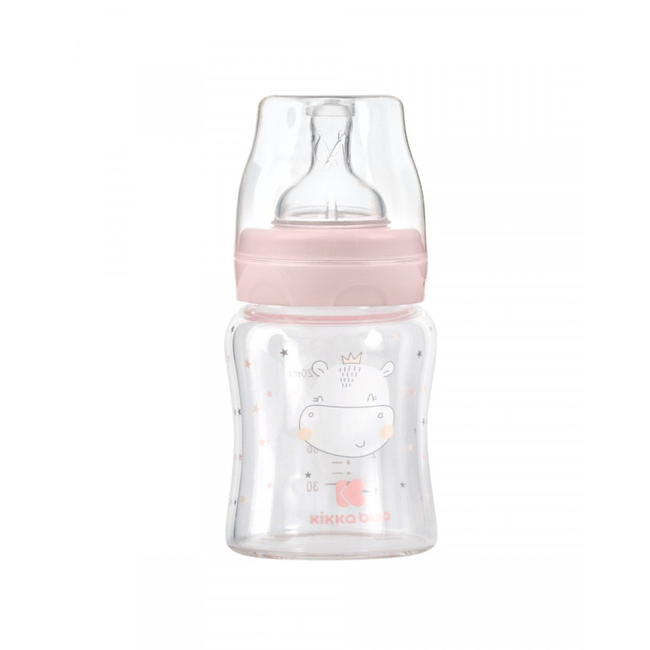 Kikka Boo Γυάλινο μπιμπερό 120ml Hippo Dreams Pink (31302020119)