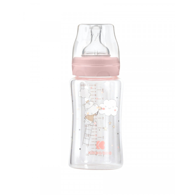 Kikka Boo Γυάλινο μπιμπερό 240ml Hippo Dreams Pink (31302020121)