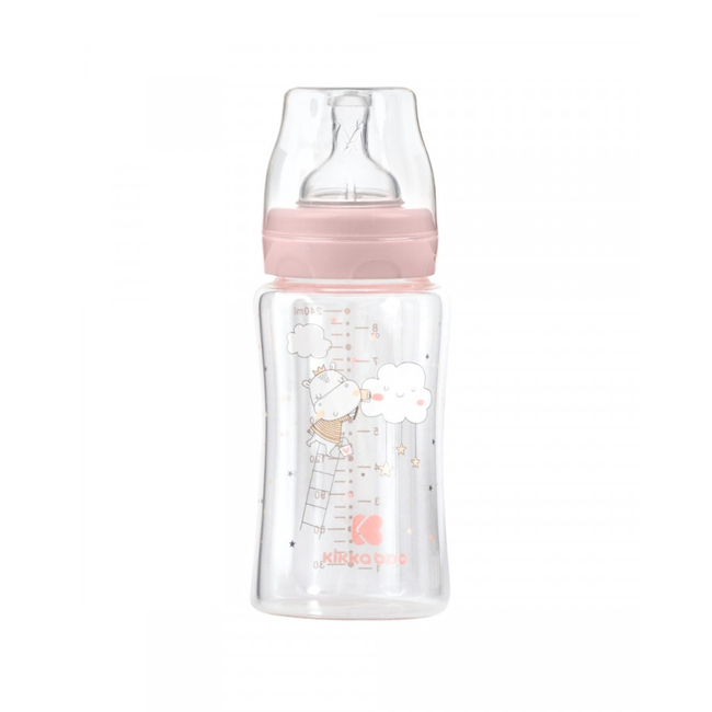 Kikka Boo Glass feeding bottle 240ml Hippo Dreams Pink (31302020121)