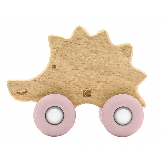 Kikka Boo Ξύλινο παιχνίδι με Μασητικό Σιλικόνης 12+μ Hedgehog Pink (31201010243)