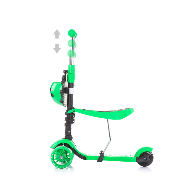 Chipolino Scooter Kiddy Evo Children's Scooter WITH 3 WHEELS & SEAT Led Wheels Lime DSKIE0216LI