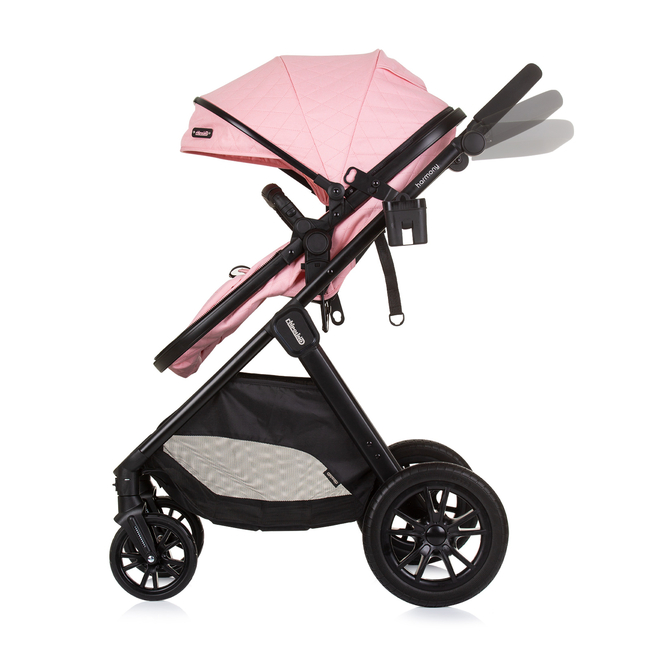 Chipolino Harmony 3 in 1 Children's transformable stroller with accessories flamingo KKHR02405FL