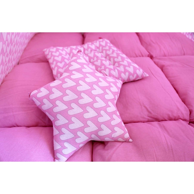 Babyliss: Large fabric tent with thick mattress and 2 pillows "Follow Your Heart" 120 x 120 x 160cm