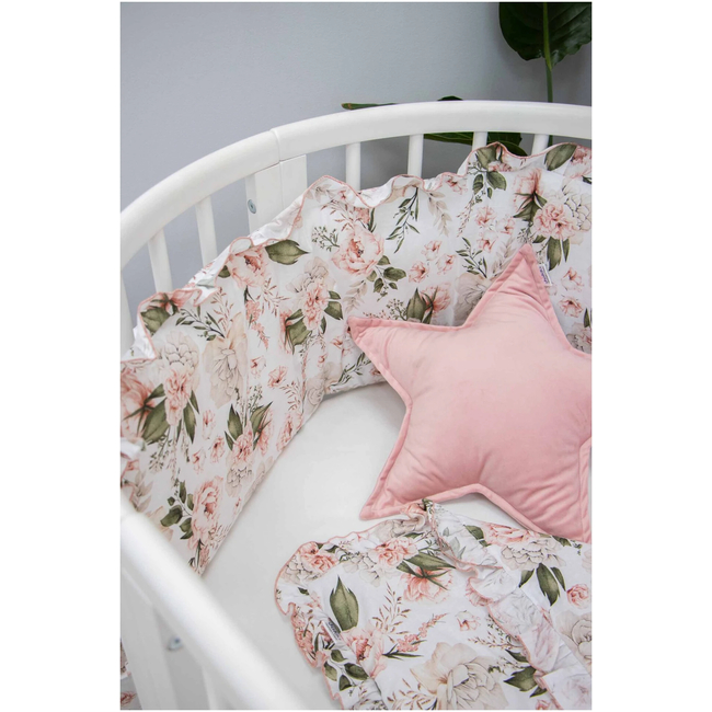 JUKKI Cot Bumper 180 x 30 cm for Bed 120 x 60 cm Secret Garden