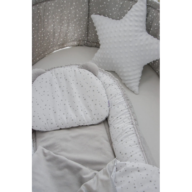 Jukki Baby Nest Cocoon 100x55 Twinkle Stars & Grey Velvet