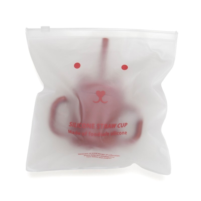 Petit Monkey Εκπαιδευτικό Ποτήρι Σιλικόνης με καλαμάκι Mahogany Rose PTM-SCLS1