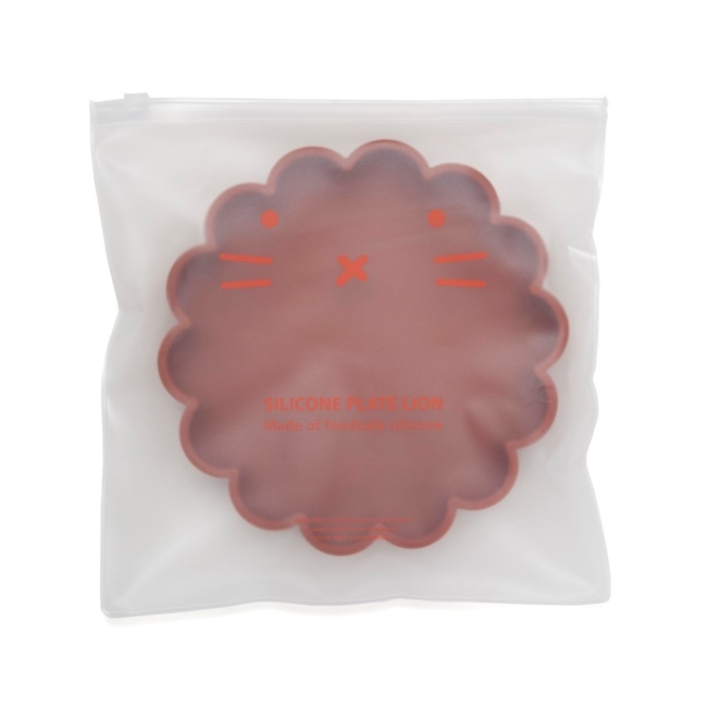 Petit Monkey Lion Children's Silicone Plate 16x17x3cm Baked Clay PTM-SP4