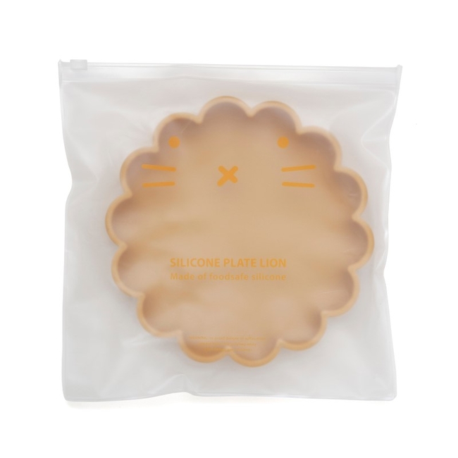 Petit Monkey Lion Children's Silicone Plate 16x17x3cm Ochre PTM-SP6