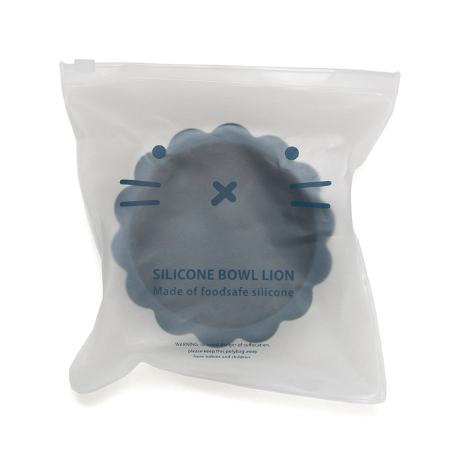 Petit Monkey Lion Silicone Bowl 12x11x5 Balsam Blue PTM-SB5