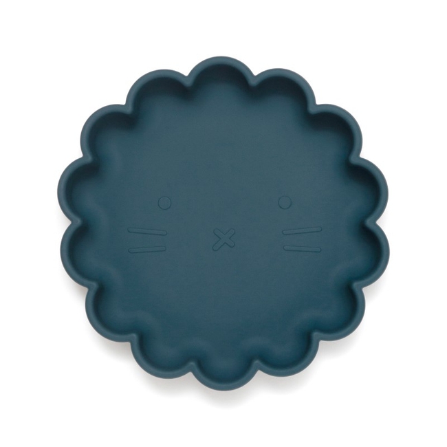 Petit Monkey Lion Children's Silicone Plate 16x17x3cm Balsam Blue PTM-SP5
