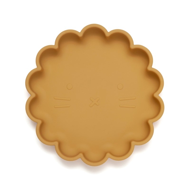 Petit Monkey Lion Children's Silicone Plate 16x17x3cm Ochre PTM-SP6