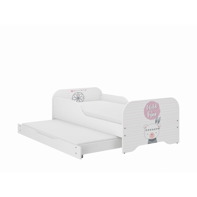Παιδικό Κρεβάτι Miki 2 in 1 με Συρτάρι & 2η θέση ύπνου 160 x 80 cm + Δώρο 2 Στρώματα - Indian Bear