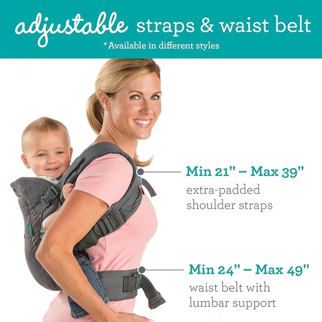 Infantino Flip 4-in-1 Baby Carrier | Ergonomic, Stylish & Adjustable Grey