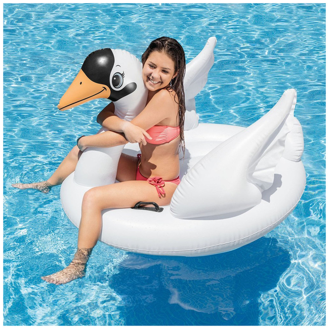 Intex Inflatable Swan Mega Ride-On Swim Pool Float #57557