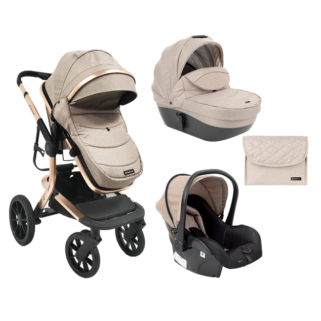 Kikka Boo Stroller 3in1 with plastic carrycot Irene Beige 31001010222