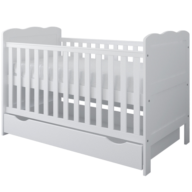 Baby Cradle Isabel 3 in 1 for mattress 70x140 cm with Drawer White