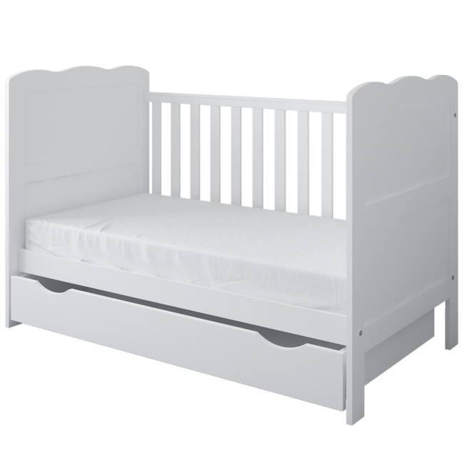 Baby Cradle Isabel 3 in 1 for mattress 70x140 cm with Drawer White