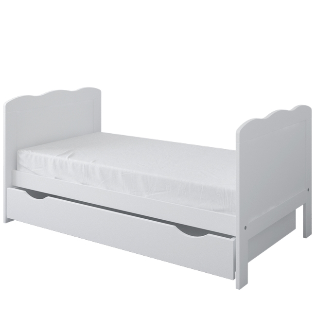 Baby Cradle Isabel 3 in 1 for mattress 70x140 cm with Drawer White