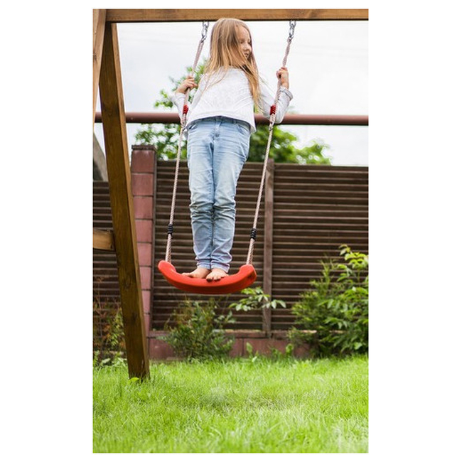 ISO Hanging Swing With Ropes Swing Seat for Garden up to 43x16.5x175cm Red 6310
