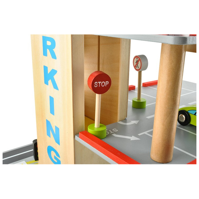 ISO Wooden Car Parking Garage with Helipad 36x48x42 cm 6526