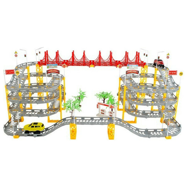 ISO Track Highway 8 Meters with 4 Floors & 2 Cars 83x50x33cm 00009434