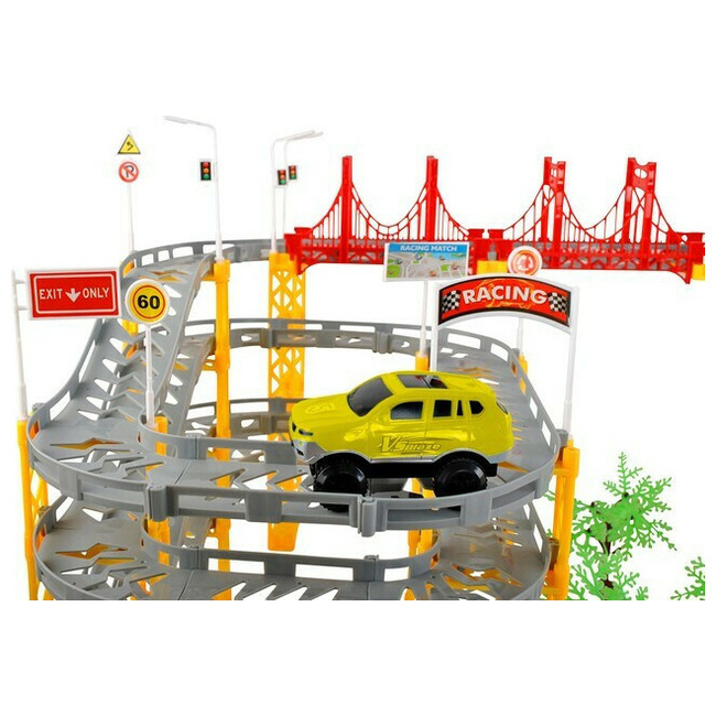 ISO Track Highway 8 Meters with 4 Floors & 2 Cars 83x50x33cm 00009434