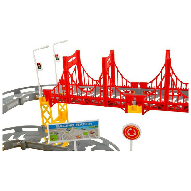 ISO Track Highway 8 Meters with 4 Floors & 2 Cars 83x50x33cm 00009434