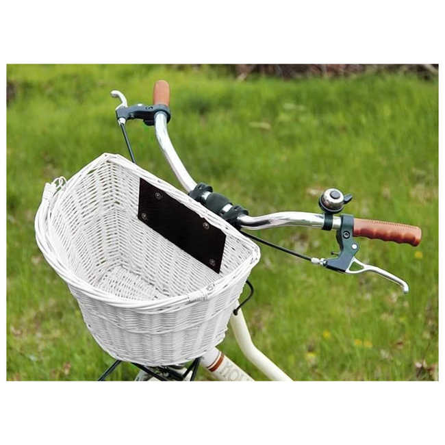 ISO Wicker Bicycle Basket 35x24.5x27.5cm White 2723