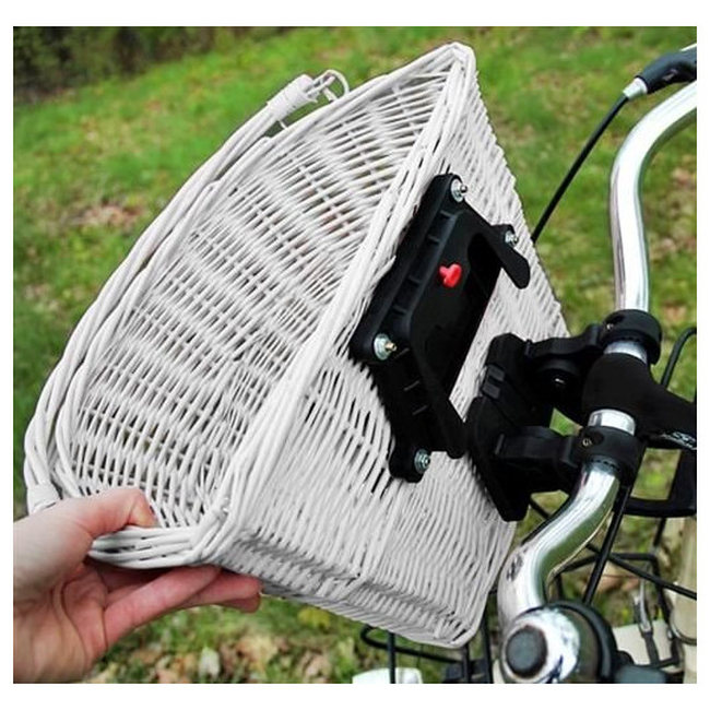 ISO Wicker Bicycle Basket 35x24.5x27.5cm White 2723